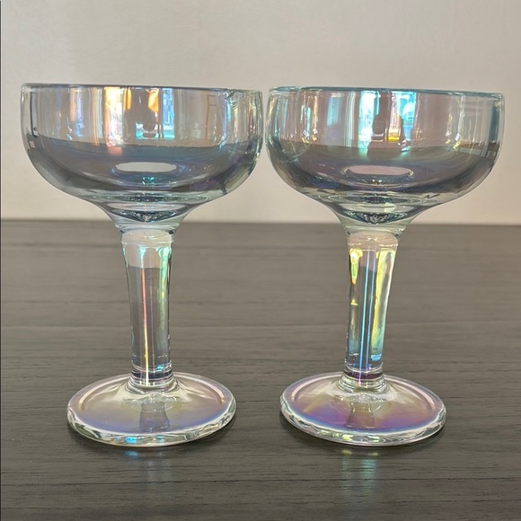 Iridescent Glass Coupe Set - Picture 1 of 5